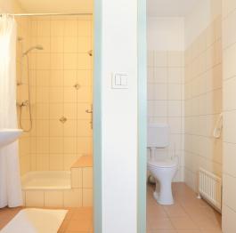 Badezimmer im Doppelzimmer Waldahorn